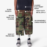 Shorts cargo baggy vintage en patchwork imprimé camouflage personnalisé Hudao pour hommes