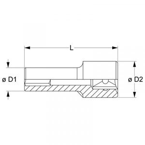 FERVI - BN4P3L030A Toma de mano bi-hexagonal profunda de 1/2 ''-EAN 8012667280383 HAND SOCKETS 1/2" - Product Image 2