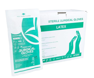 Sarung Tangan Bedah Anti-Selip Bertekstur Sekali Pakai Profesional Medis Perawatan Kesehatan Anti-Kimia Lateks Bebas Bubuk Tanpa Silikon - Product Image 5