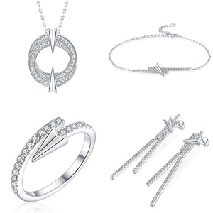 925 argent Sterling Zircon femmes mode bijoux boucles d'oreilles conceptions boucles d'oreilles boucles d'oreilles ensemble de bijoux ensemble de bijoux fins - Product Image 1