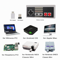 USB untuk NES Mini 2-in-1 Pengontrol Game Nirkabel dengan Baterai Lithium Terpasang Kompatibel dengan IOS/Android/Komputer