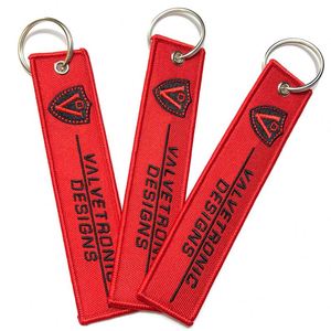 <b>Custom</b> 3D Embroidery <b>Key</b> Tag Double-Sided Logo Promotional Keychains Carabiners for Car & Motorcycle Brand Keyholder - Product Image 2