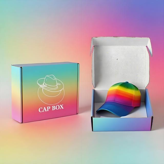 Hot Selling Custom  Logo Printing UV  Corrugated Cardboard Hat Cloth Shoes Packaging Cool Color Shipping Mailer Boxes for Hat