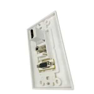 TV AV Outlet Audio Video Wall Plate Face Cover Plate Panel 1 Hdtv+ 1RCA + 1 Vga -white