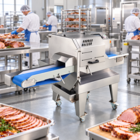 Trancheuse à viande industrielle automatique à haute efficacité en acier inoxydable pour l'usine de transformation de la viande 500 kg/h