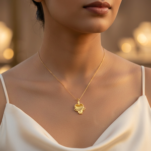 Collier pendentif cœur en argent 925 plaqué or pour femme avec pierre naturelle, pendentifs et breloques élégants et raffinés pour femmes - Product Image 3