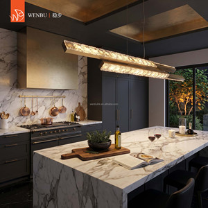โคมไฟระย้าคริสตัลทรงกลมหรูหรา รุ่น Linear Pendant Light สีบรอนซ์โบราณขัดเงา สำหรับบ้านพักตากอากาศ - Product Image 3