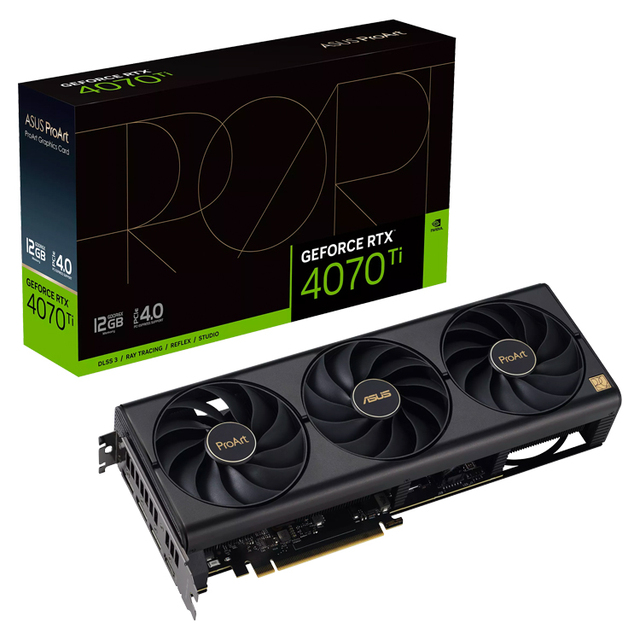 Used ASU'S ProArt GeForce RTX 4070 Ti 12GB GDDR6X Gaming GPU with 3rd Generation RT Cores Support Z790 X670E Series Motherboard