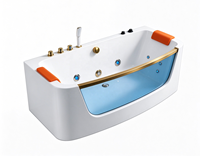 Bain à remous pour 2 personnes, grande capacité, design moderne en acrylique, écologique, installation facile pour la maison et l'hôtel