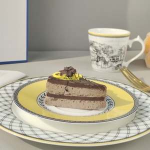 Platos de cena de cerámica Juego de vajilla Juego de cena de cocina dorado de lujo Cerámica - Product Image 3