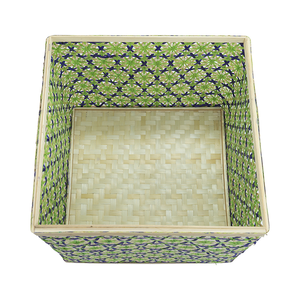 Decorative Square Bamboo Basket with Crystal Knob Multicolor Weave Jewelry <b>Box</b> Vietnam Manufacturer Woven Baskets - Product Image 5