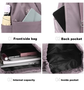 <b>Drawstring</b> <b>Backpack</b> Unisex Large Capacity Waterproof Polyester Gym Bag With Front Pocket Multiple Colors Available - Product Image 6