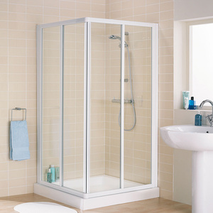 Paroi de douche carrée sans cadre Prima Free Clips Voyeur avec charnières - Product Image 1