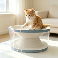 Meilleure vente : Grand griffoir et lit pour chat double couche blanc, en carton ondulé résistant à l'usure, écologique, de luxe, pour intérieur