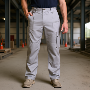 Pantalones de Trabajo Resistentes al Fuego para Hombre, Color Gris, Talla L, Múltiples Bolsillos - Product Image 2