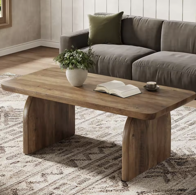 Farmhouse 47 Inches Wooden Coffee Table Rustic Center Table For Living Room Home Furniture