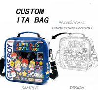 Sac à dos Ita Bag personnalisé de haute qualité pour fans de Game Boy, en forme de console, avec panneau transparent et organisateur de badges, pour collectionneurs et joueurs