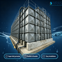 Réservoir d'eau domestique en plastique renforcé de fibre de verre antirouille pour chantier de construction, eau temporaire