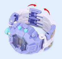 Date 4 couleurs dessin animé électronique enfants intelligent numérique déformation ludique jouet Robot montre montres pour enfants