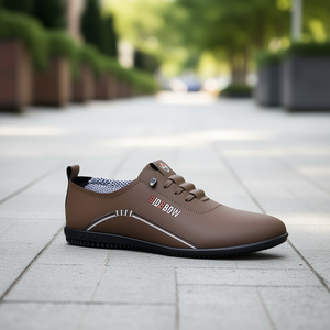 DIDBOW Men's Business Casual Slip-On <b>Shoes</b> PVC Upper Cotton Lining Rubber Sole Round Toe All Seasons <b>Walking</b> <b>Style</b> - Product Image 2