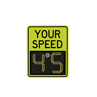 Panneau de signalisation routière solaire flexible à LED, détecteur de vitesse radar à 2 chiffres avec fonction de mesure et déclencheur de jeu de balle