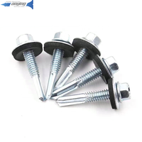 Vis de toiture autotaraudeuse à tête hexagonale avec rondelle en caoutchouc # 10X 5/8 # 12X 2 # 14X 7/8 Vis Zinc