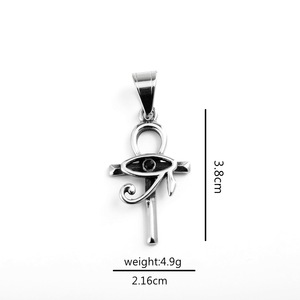 สร้อยคอจี้สแตนเลสสตีลรูปดวงตาแห่งฮอรัส สัญลักษณ์อียิปต์โบราณ รูปทรงกากบาท เครื่องประดับสำหรับใส่ทุกวัน - Product Image 5