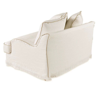 Nordischer Wabi-Sabi Creme-Stil Leinen Natürlicher Stoff Großer Einzelsessel Abnehmbar Waschbar Möbelstück