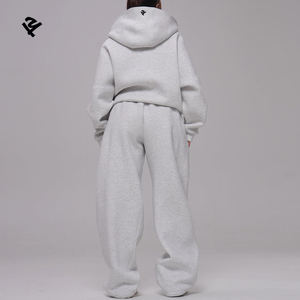 Ensemble survêtement surdimensionné personnalisé, streetwear, deux pièces, sweat à capuche zippé et pantalon de survêtement à jambes larges, vêtements pour femmes, <span class=keywords><strong>jogging</strong></span>, tenue de sport pour femmes - Product Image 4