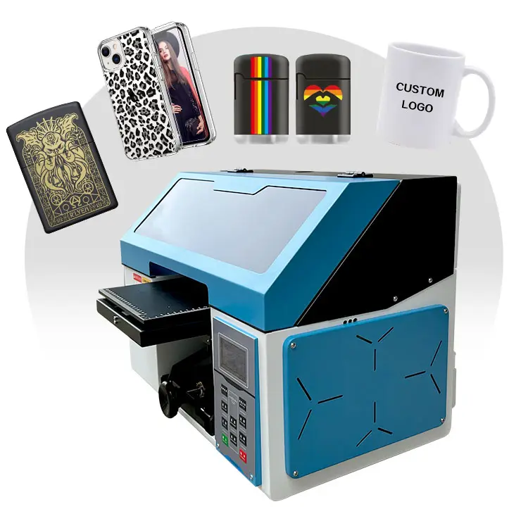 Proprinter A4 Uv Drukmachine 3d Inkjet Uv Digitale Printer Op Hout Metaal Acryl Pen Lederen Glazen Fles Afdrukken