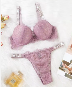 Ensemble de lingerie sexy à broderies florales, lingerie sexy pour femmes, sous-vêtements sensuels fantaisie, ensemble de soutien-gorge à volants, <span class=keywords><strong>Victoria</strong></span> and Secret - Product Image 2