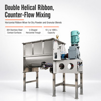Mélangeur à ruban industriel pour poudres avec vitesse d'arbre de 65 tr/min pour ligne de production en usine agroalimentaire