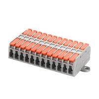 Borne de jonction électrique à levier poussoir 12 voies DF-2608-12B, connecteur de câble double face gris avec patte de fixation