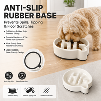 Bol pour chien personnalisé en gros, bol à nourriture pour animaux de compagnie en forme de « Hi » blanc écologique pour chiens