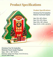 Boîte cadeau en fer blanc en forme de sapin de Noël festif, conteneur métallique personnalisé avec logo pour cadeaux d'entreprise de fin d'année