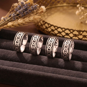 Anillo de Pie Elegante para Mujer, Estilo Antiguo, Plateado, Indio, Moderno, Accesorio con Estilo - Product Image 2