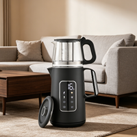 Bouilloire à double paroi 1,7 L + Pot à thé en verre 1,0 L, ensemble bouilloire électrique pour la maison