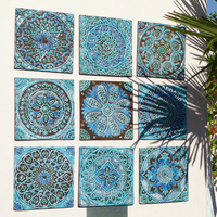 Carrelage mural et de sol en céramique 3D personnalisé en usine, 152*152mm, en porcelaine émaillée, fait à la main, art mural extérieur, hôtel, jardin, art déco 3D
