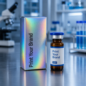 Custom Holographic <b>Paper</b> Packaging Box For Peptide Glass Vials Private Brand <b>Printed</b> Carton Box - Product Image 3