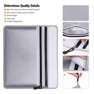 CUSTOM Silicone-Coated Fire Retardant Polyester <b>Document</b> <b>Bag</b> Sewing Edge Mesh Cloth Ziplock Waterproof Envelope File Storage - Product Image 3