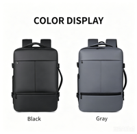 Sac à dos de voyage professionnel extensible pour hommes, tissu résistant à l'eau, port de charge USB, compartiment pour ordinateur portable, sangle de bagage, bicolore