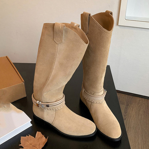 Nuovi Arrivi Inverno 2026 <span class=keywords><strong>Stivali</strong></span> <span class=keywords><strong>Alti</strong></span> da Donna con Cinturini alla Caviglia per Polpacci Larghi Pronti per la Spedizione Alta Qualità Quantità Minima Bassa - Product Image 1