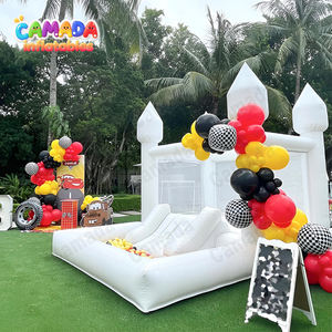 Château gonflable commercial blanc de 0,55 mm en PVC pour location, fête, maison, famille, extérieur, mariage - Product Image 2