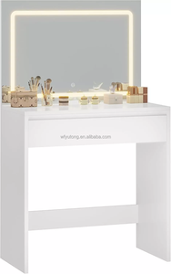 Meubles de chambre à coucher Coiffeuse Vanity Fair avec tabouret Miroir d'éclairage et prise de courant Table de <span class=keywords><strong>vanité</strong></span> compacte - Product Image 2