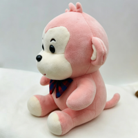Peluche singe gentleman kawaii, animal en peluche doux avec nœud papillon à carreaux pour cadeaux d'enfants
