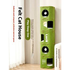 Kratz baum Katzen bett Platzsparendes Filz-Eimer bett 2Tier 3Tier Pet <span class=keywords><strong>Bucket</strong></span> Tree Hole Pet Climbing Frame Große Katze Villa - Product Image 2