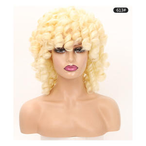 Existencias de fábrica Balayage Full Curly Remy Grade <span class=keywords><strong>Cabello</strong></span> humano para cortar Peluca sin pegamento Blue ZOO Brand Blonde Mix Rainbow Honey Brown - Product Image 5