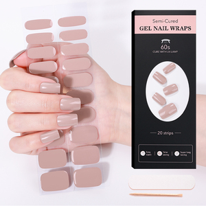 Tiras de Uñas de Gel Semicuradas al por Mayor, Pegatinas de Uñas de Gel de Color Sólido - Product Image 4