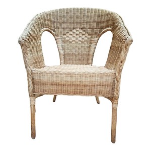 Wholesale <b>Hand</b> Woven Dining <b>Chairs</b> Rattan Natural Wicker Armchair Curved Backrest Eco Friendly Indoor Furniture From Vietnam - Product Image 3