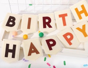 Großhandel Umweltfreundliche Filzgirlande für Jungen- und Mädchenpartys, Einfach zu Hängende Dekoration für Fenster, Tür, Kaminsims, Alles Gute zum Geburtstag - Product Image 6
